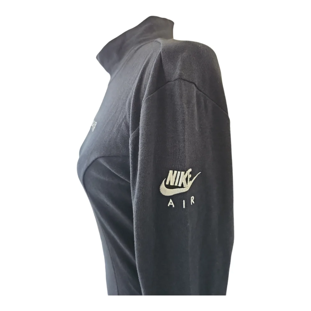 Nike Air Black Mock Neck Long Sleeve Bodycon Dress Small – Back Zip, Thigh Slit